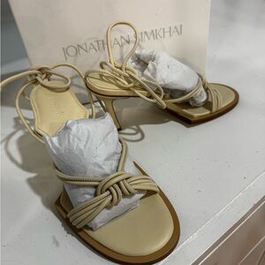 Jonathan Simkhai Beige Knot-Detail Strappy Heels
